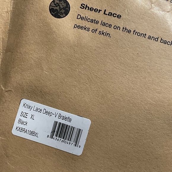KNIX Lace Deep V Bra, Size XL, Sage - Picture 4 of 7